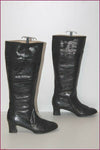 Bottes Vintages Tout Cuir Noir Mollets Forts T 38.5 TBE