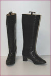 Bottes Vintages Tout Cuir Noir Mollets Forts T 38.5 TBE