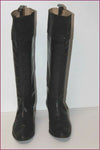 Bottes Vintages Tout Cuir Noir Mollets Forts T 38.5 TBE