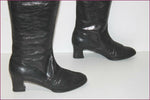 Bottes Vintages Tout Cuir Noir Mollets Forts T 38.5 TBE