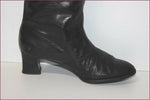 Bottes Vintages Tout Cuir Noir Mollets Forts T 38.5 TBE