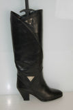 Bottes CHARLES JOURDAN Leather Tout Cuir Rigide Noir T 5 US / T 36 EUR  TTBE