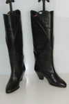 Bottes CHARLES JOURDAN Leather Tout Cuir Rigide Noir T 5 US / T 36 EUR  TTBE