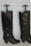Bottes CHARLES JOURDAN Leather Tout Cuir Rigide Noir T 5 US / T 36 EUR  TTBE