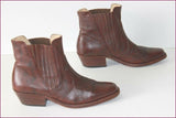 Boots Tout Cuir Marron Cognac Modèle Mixte T 42 TBE