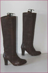 GERARD DAREL Bottes Cavalières Tout Cuir Marron T 36 TBE