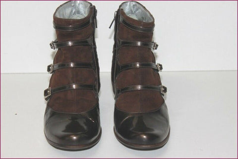 FREE LANCE Boots Cuir Verni Marron et Daim T 36 TBE