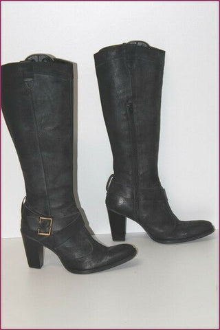 ANNABELLA CLUB Bottes Cuir Suedé Noir T 39 TTBE