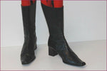 TED LAPIDUS Mi Bottes Cuir Noir Bouts Semi Carrés T 41 TBE