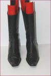 TED LAPIDUS Mi Bottes Cuir Noir Bouts Semi Carrés T 41 TBE