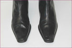 TED LAPIDUS Mi Bottes Cuir Noir Bouts Semi Carrés T 41 TBE