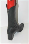 TED LAPIDUS Mi Bottes Cuir Noir Bouts Semi Carrés T 41 TBE