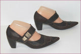 MURATTI Escarpins Pointus Cuir Marron Sangle Scratch T 37.5 ETAT NEUF