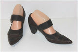 MURATTI Escarpins Pointus Cuir Marron Sangle Scratch T 37.5 ETAT NEUF