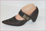 MURATTI Escarpins Pointus Cuir Marron Sangle Scratch T 37.5 ETAT NEUF