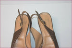HEYRAUD Escarpins Ouverts Tout Cuir Bronze t 37 TTBE