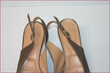 HEYRAUD Escarpins Ouverts Tout Cuir Bronze t 37 TTBE