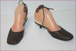 JB MARTIN Escarpins Mules Cuir Marron Bronze T 36 TBE