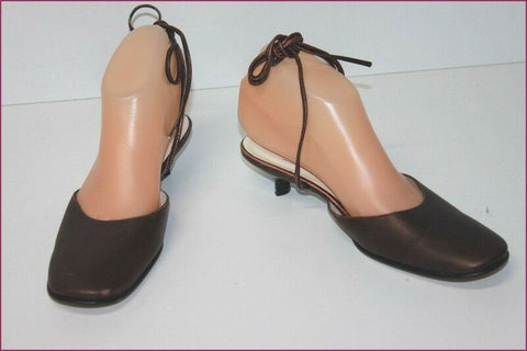 JB MARTIN Escarpins Mules Cuir Marron Bronze T 36 TBE