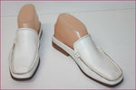 JULIEN DAVID Mocassins Mules Tout Cuir Blanc T 36 TTBE