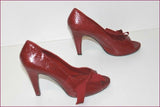 EDEN SHOES Escarpins Tout cuir Façon Reptile Rouge Foncé T 37 TBE