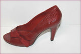 EDEN SHOES Escarpins Tout cuir Façon Reptile Rouge Foncé T 37 TBE
