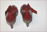 EDEN SHOES Escarpins Tout cuir Façon Reptile Rouge Foncé T 37 TBE