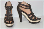 GUESS Escarpins Sandales Cuir Marron Très Hauts Talons T 40 TTBE