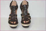 GUESS Escarpins Sandales Cuir Marron Très Hauts Talons T 40 TTBE