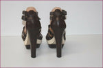 GUESS Escarpins Sandales Cuir Marron Très Hauts Talons T 40 TTBE