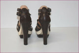 GUESS Escarpins Sandales Cuir Marron Très Hauts Talons T 40 TTBE