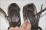GUESS Escarpins Sandales Cuir Marron Très Hauts Talons T 40 TTBE