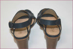 ERAM Escarpins Ouverts Cuir Bleu Marine T 37 TBE