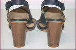 ERAM Escarpins Ouverts Cuir Bleu Marine T 37 TBE