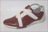 FELMINI Derby à Scratchs Cuir Bordeaux et Crème T 39 TBE
