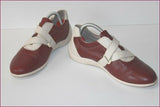 FELMINI Derby à Scratchs Cuir Bordeaux et Crème T 39 TBE