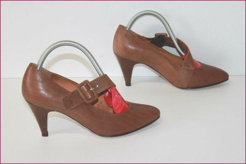JB MARTIN Escarpins à Sangles Cuir Marron Clair T 2.5 / T 35.5 TBE