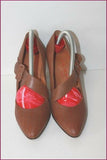 JB MARTIN Escarpins à Sangles Cuir Marron Clair T 2.5 / T 35.5 TBE
