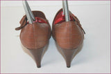 JB MARTIN Escarpins à Sangles Cuir Marron Clair T 2.5 / T 35.5 TBE