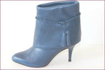 PAUL & JOE SISTER Bottines à Talons Tout Cuir Bleu Iris Revers T 37 TBE
