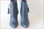 PAUL & JOE SISTER Bottines à Talons Tout Cuir Bleu Iris Revers T 37 TBE