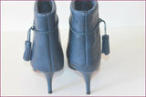 PAUL & JOE SISTER Bottines à Talons Tout Cuir Bleu Iris Revers T 37 TBE