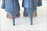 PAUL & JOE SISTER Bottines à Talons Tout Cuir Bleu Iris Revers T 37 TBE