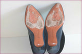 PAUL & JOE SISTER Bottines à Talons Tout Cuir Bleu Iris Revers T 37 TBE