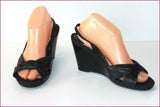 GEOX Patent Sandales Compensées Cuir Noir T 40 TBE