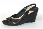 GEOX Patent Sandales Compensées Cuir Noir T 40 TBE