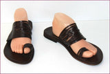ANTICHI ROMANI Spartiates Nu-Pieds Tout Cuir Marron Foncé T 41 TBE