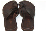ANTICHI ROMANI Spartiates Nu-Pieds Tout Cuir Marron Foncé T 41 TBE