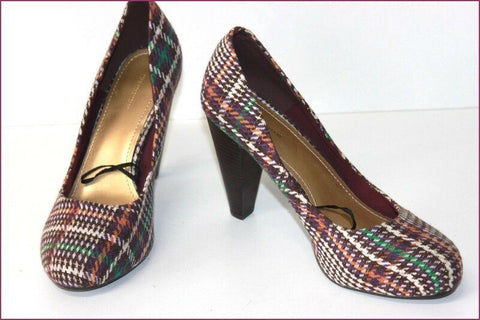 H&M Escarpins Tissu Quadrillé Multicolore Hauts Talons T 39 ETAT NEUF