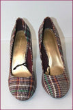 H&M Escarpins Tissu Quadrillé Multicolore Hauts Talons T 39 ETAT NEUF